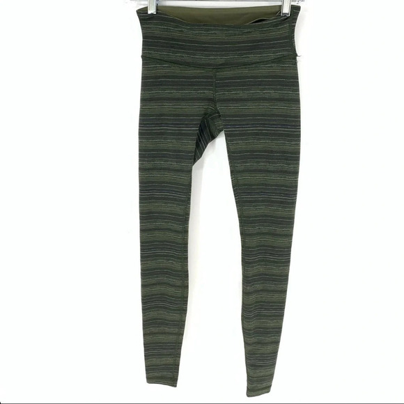 Lululemon Wunder Under green striped leggings - Picture 7 of 10